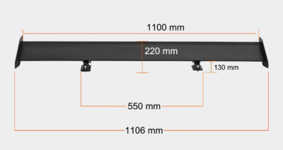 Aileron Racing V2 en aluminium noir (111cm)