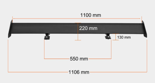 Aileron Racing V2 en aluminium noir (111cm)