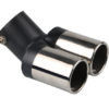 Embout d'échappement double #1 inox poli rond (coudé)