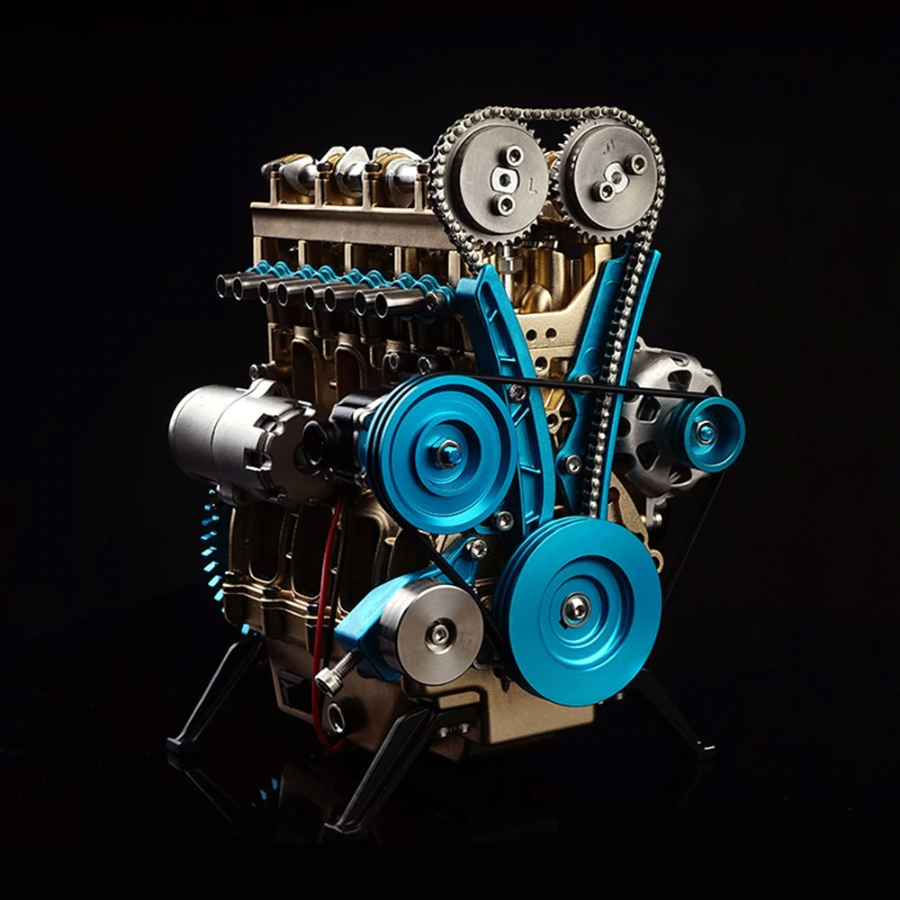 Moteur miniature 4 cylindres complet en kit - 357 pièces en métal