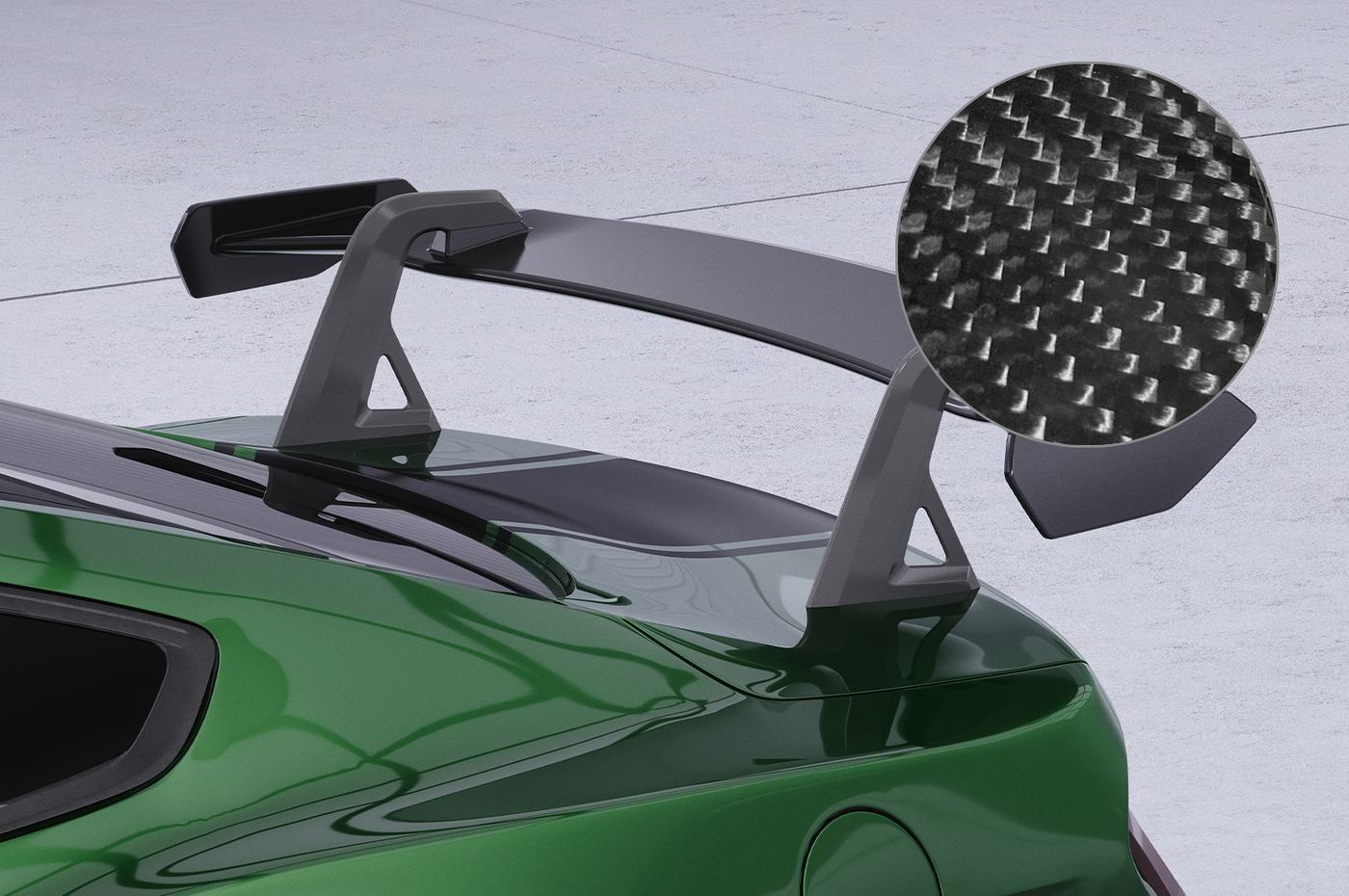 Aileron Col de cygne V2 pour Ford Mustang MK6 Coupé (2014-2023) (lame en carbone véritable)