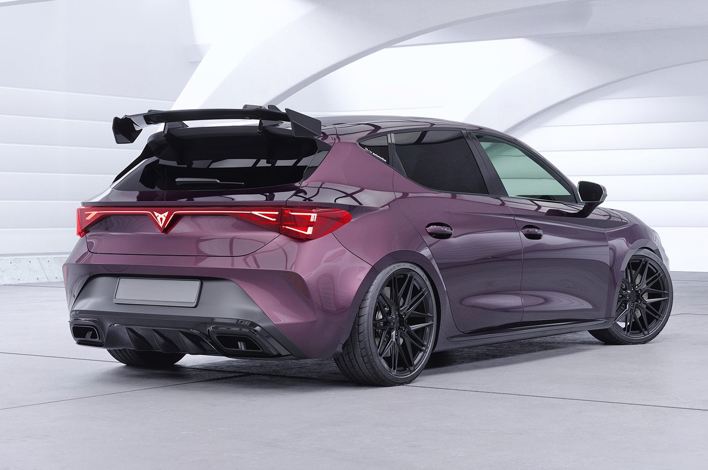 Aileron Col de cygne pour Seat Leon 4 (Typ KL) / Cupra Leon 4 (Typ KL) (lame noir brillant)