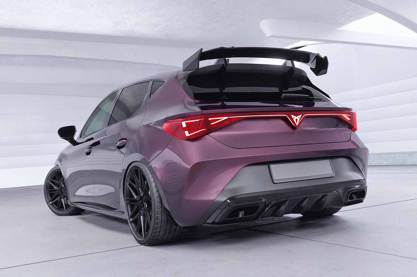 Aileron Col de cygne pour Seat Leon 4 (Typ KL) / Cupra Leon 4 (Typ KL) (lame noir brillant)